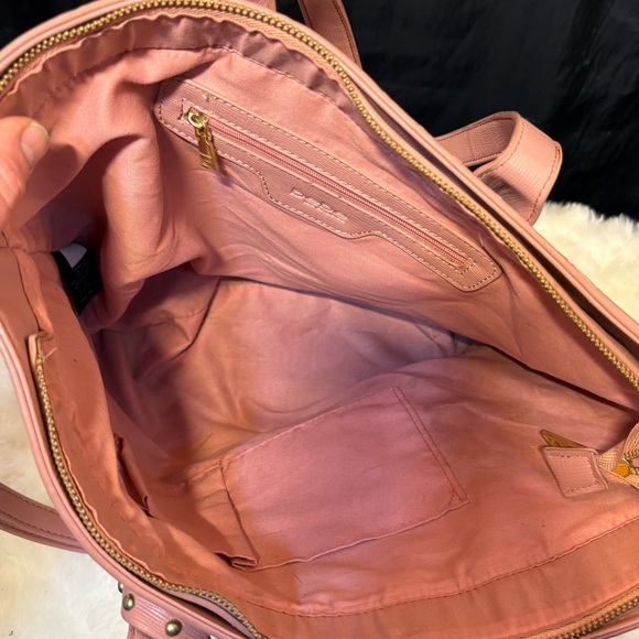 2/$25 Pink Trapezoid Tote with Double Handles and Zipper - Picture 9 of 15